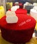Valentine special cake for lovers with heart shape