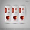 Valentine tabs with polygonal heart. Vector design elements.