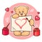 Valentine teddy with sign