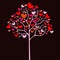 Valentine tree with hearts