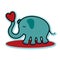 Valentine valentine\'s day cute elephant holding red heart