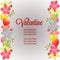 Valentine vertical border template soft flower decoration