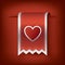 Valentine vertical ribbon or bookmark element for