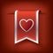 Valentine vertical ribbon or bookmark element for