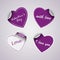 Valentine violet heart stickers