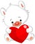 Valentine white teddy bear