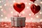 valentines background with gift box and candle valentines background with gift box valentines background