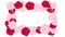 Valentines banner contains red background ,white and red rosetop view valentine floral invitation rounding by pink and red roses