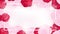 Valentines banner contains red background ,white and red rosetop view valentine floral invitation rounding by pink and red rosesto