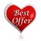 Valentines best offer red heart banner