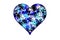 valentines Blue black love heart paint splash on white or transparent background