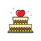 Valentines cake icon on white background for graphic and web design, Modern simple vector sign. Internet concept. Trendy symbol