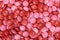 Valentines candy coated chocolate background