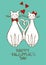 Valentines card with beloved cats
