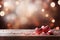 Valentines charm, hearts on a wooden table with defocused background