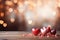 Valentines charm, hearts on a wooden table with defocused background