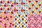 Valentines Collection of Bright and Cool Seamless Patterns. Pattern with Cool Quirky Playful Bright Hearts and