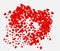 Valentines composition of the hearts. Vector illustration with red hearts on white