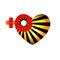 Valentines Day or 8 March heart with gender sign women creative. A symbol of love yellow and orange tones. Icon for graphic design