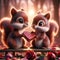 Valentines Day Adorable Lovable Squirrels Couple Small Animals Forest Woodland Critters Winter Canada AI Generated