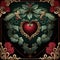 Valentines Day Artistic Baroque for a Beautiful border art (generative AI)