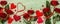 Valentines Day background with assorted hearts, fresh burgundy roses and red festive ribbon