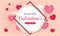 Valentines day background with balloons heart sale banner.Valentines day invitation brochure flyer, leaflet,