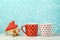 Valentines day background with coffee cups