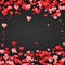 Valentines day background. Design illustration for wedding invitation, Valentines day. Hearts confetti, romantic background