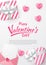Valentines day background with Heart Shaped, love letter, gift and love shaped lamp.