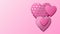 Valentines Day background with pink hearts and silver pattern. Silver luxury cover on roseate background. Pink holidays