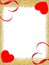 Valentines day background red romantic hearts card frame border