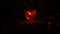 Valentines Day background. Red shining hearts in motion.