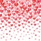 Valentines Day Background. Red watercolor Hearts Background with falling hearts.