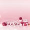 Valentines day background. Romantic composition with Love you message, gift box, red ribbons and hearts. Festive greeting concept