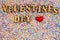 Valentines Day Background. Valentine`s background with red hearts. Colorfull background