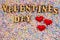 Valentines Day Background. Valentine`s background with red hearts. Colorfull background