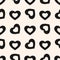 Valentines day background. Vector seamless pattern with rotated hollow hearts.