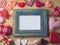 Valentines day background with vintage photo frame