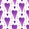 Valentines day background. Watercolor hearts seamless pattern. Purple romantic backdrop