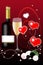 Valentines Day Background and Wine Bottle