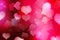 Valentines day blurred hearts background.