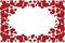 Valentines day border with red hearts, hearts frame decoration with copy space for text, valentines day or mother day card templat