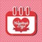 Valentines Day Calendar Card - Vector Illustration