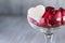 Valentines Day Candy Hearts in Wine Glass Love Symbols