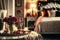 Valentines Day. Captivating Image of a Bedroom Adorned with Roses, Champagne and Candlelight for a Romantic Evening. Ai generated