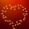 Valentines day card with glowing garland with bulbs in the shape of heart. EPS 10