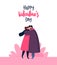 Valentines Day card of man and woman hug