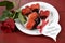 Valentines Day chocolate dipped heart shaped strawberries