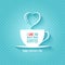 Valentines day coffee cup design background